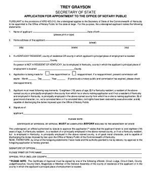 Kentucky Notary Public Application