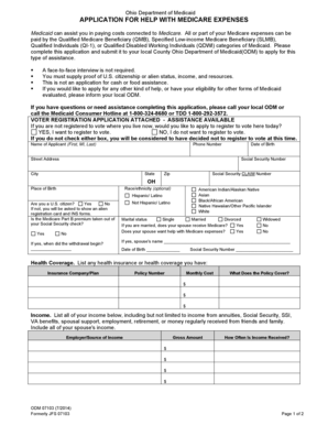 Ohio Medicaid Application for Medicare Expenses