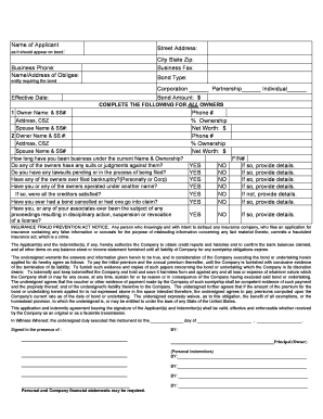 Miscellaneous Bond Application