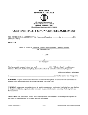 Confidentiality & Non-Compete Agreement