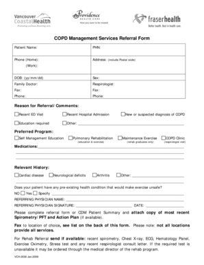 COPD Management Services Referral Form