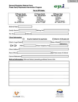 General Physician Referral Form
