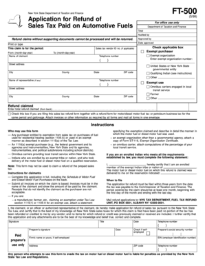 New York State Sales Tax Refund Application