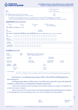 Bangkok Bank iBanking and mBanking Application Form