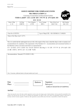 MLC Regulation 3.1 Compliance Survey Report