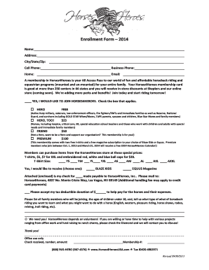 Horses4Heroes Membership Enrollment Form
