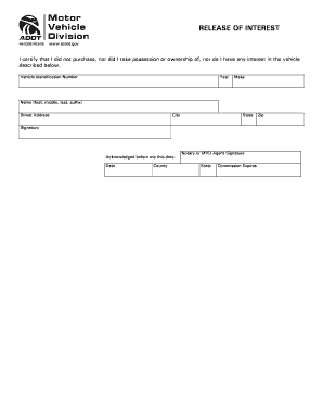 Arizona Release of Interest Form