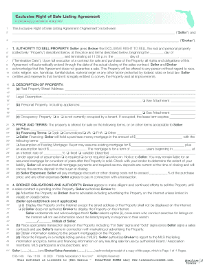 Florida Exclusive Right of Sale Listing Agreement