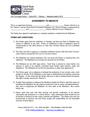 Agreement to Mediate Divorce