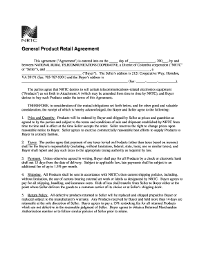 General Product Retail Agreement