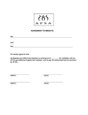 Agreement to Mediate