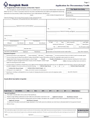 Application for Documentary Credit