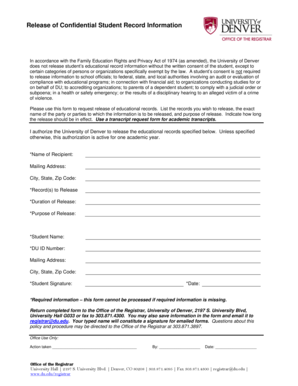Release of Confidential Student Record Information