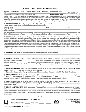 Exclusive Right to Sell Listing Agreement