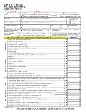 Arkansas Corporation Income Tax Return