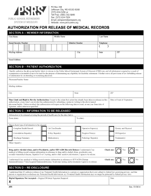 Authorization for Release of Medical Records