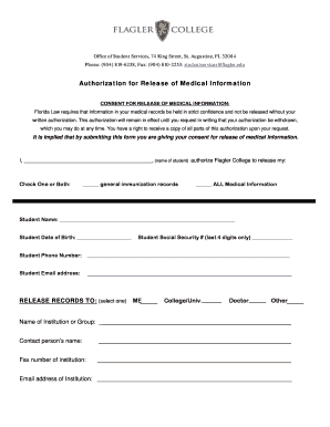 Authorization for Release of Medical Information