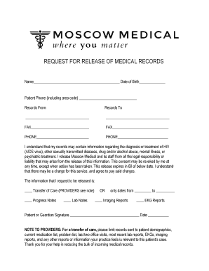 Request for Release of Medical Records