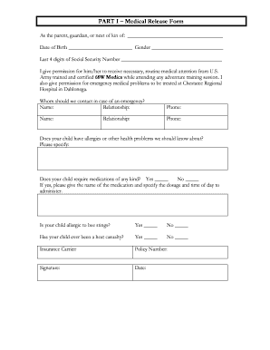 Medical Release Form