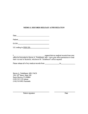 Medical Records Release Authorization