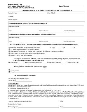 Authorization for Release of Medical Information