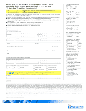 Michelin Tire Rebate Form