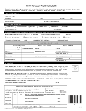 Option Agreement and Approval Form