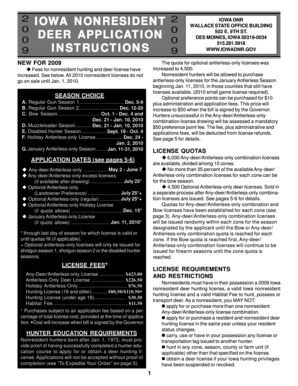 Iowa Nonresident Deer Hunting License Application