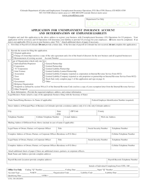 Colorado Unemployment Insurance Account Application