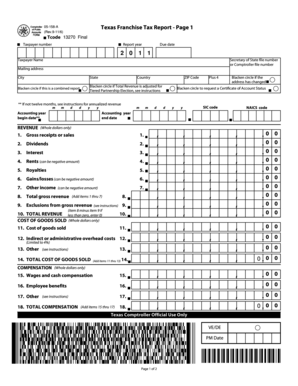 Texas Franchise Tax Report