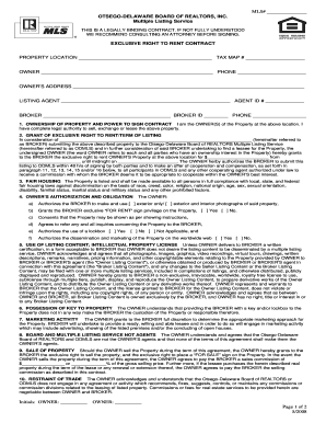 Exclusive Right to Rent Contract