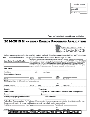 2014-2015 Minnesota Energy Programs Application