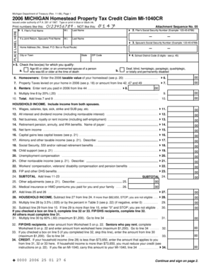 Michigan Homestead Property Tax Credit Claim
