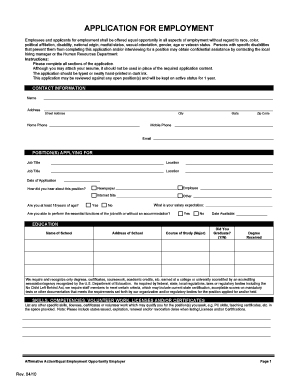 NESI Application for Employment