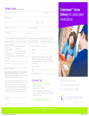 Catamaran Home Prescription Order Form