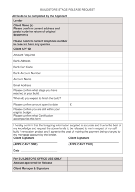 Buildstore Stage Release Request