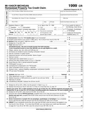 Michigan Homestead Property Tax Credit Claim