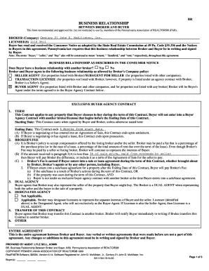 Pennsylvania Business Relationship Between Broker and Buyer