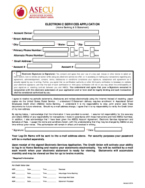Associated School Employees Credit Union Electronic Services Agreement