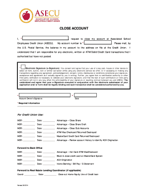 Account Closure Request Form