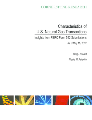 Characteristics of U.S. Natural Gas Transactions. Form 552 submissions