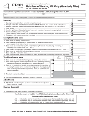New York State Heating Oil Tax Form PT-201
