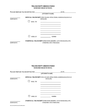 Transcript template - Transcript Request Form - Sehome High School - sehome bellinghamschools