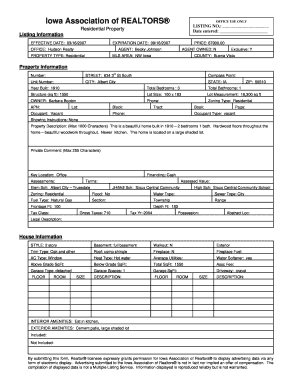 Iowa Residential Property Listing Form