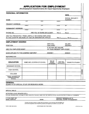 Dd 1750 example filled out - APPLICATION FOR EMPLOYMENT - Chick Ventures, Inc.