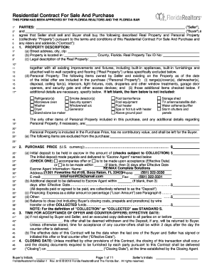 Florida Residential Contract For Sale And Purchase
