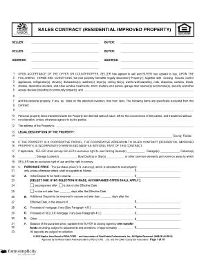 Sales Contract Residential Improved Property