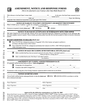Real Estate Contract Amendment Notice and Response Forms