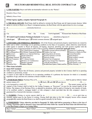 Multi-Board Residential Real Estate Contract 4.0