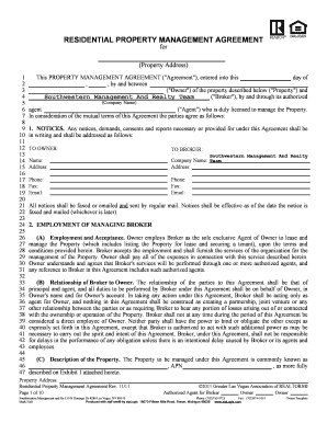 Residential Property Management Agreement